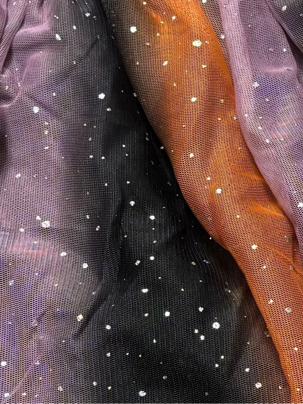 Cat & Jack Black, Purple & Orange Layered Tulle Skirt Girl’s Size M (8)